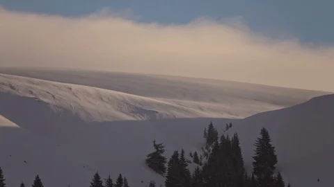 Sunrise in the winter mountains landscape Vídeos de archivo 87222319