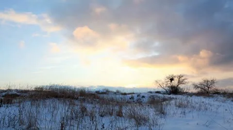 Sunrise in winter (Time Lapse) Stock Footage 10704172