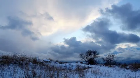 Sunrise in winter (Time Lapse) Stock Footage 10704189