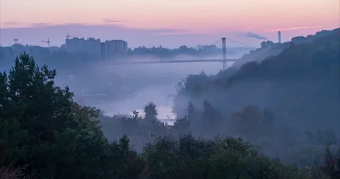 Sunrise in Zhytomyr city. Stock Footage 206830890