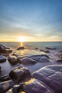 Sunriselake superior Stock Photos