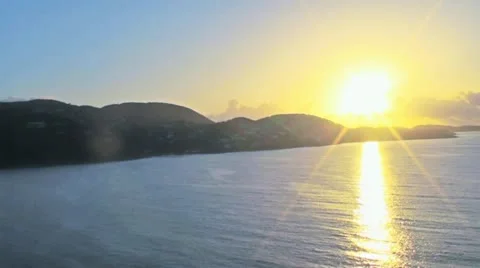 SunriseOverStThomasProcessed Stock Footage 10845273