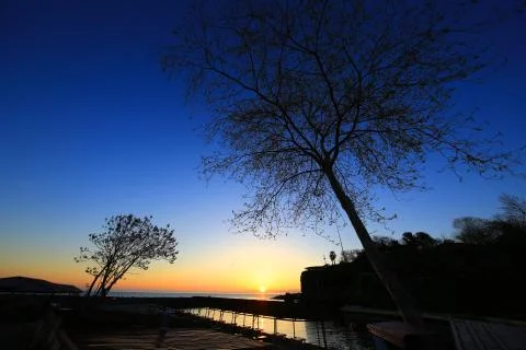 Sunrises and sunsets Foto stock