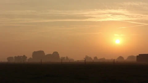 Sunrising in countryside Stock Footage 46233233