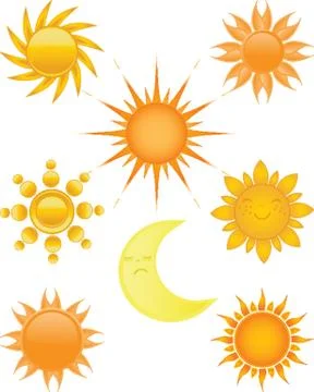 Suns collection. Vector illustration Stock-Illustration