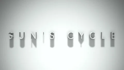 Sun's cycle 3D title animation with shadows on a white background Stock Footage 296861465