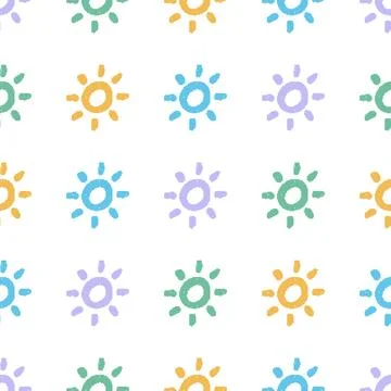 Suns Dithering Seamless Pattern. Vector seamless pattern illustration Stock Illustration