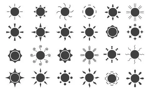 Suns icons set Stock Illustration