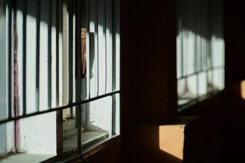 Suns light coming in at an angle through the window making abstract photogr.. Stock Photos