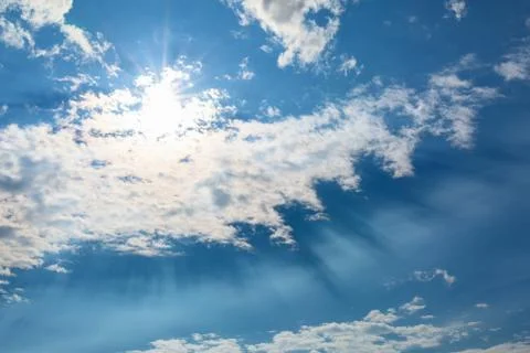 The sun's rays above the clouds Foto stock