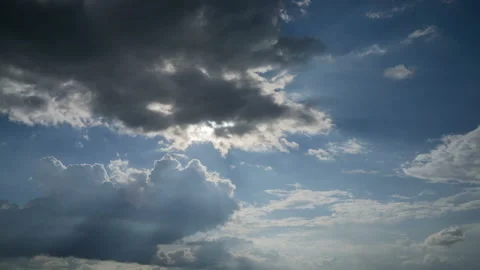 The sun's rays and the sun are hiding in the clouds. Stock Footage 157814382