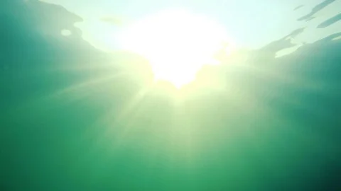 The sun's rays break through the water Stock Footage 79416937
