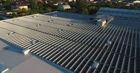 The sun's rays fall on the solar panels Stock Footage 136108547