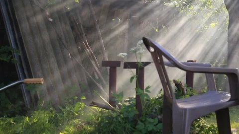 The sun's rays make their way through the smoke Stock Footage 111228060