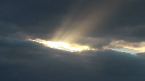 The sun's rays  through  clouds Stock Footage 27787636