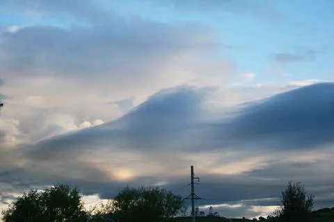 The sun's rays through the clouds Stock Photos