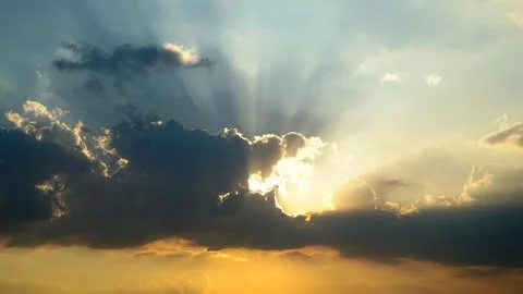The sun's rays were covered by thick clouds Stock Footage 257743338