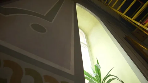 The Sun's rays in the window of the temple Stock Footage 110776002