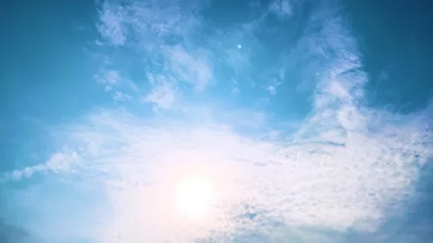 The sun's shining and clouds on blue sky background compound of a monastery Stock Footage 316907739