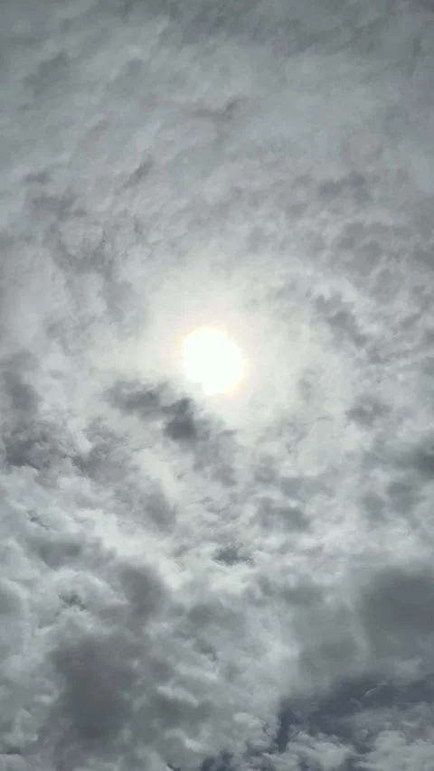 The Sun's Shining Into The Cloud With Moving Clouds On Cloudy Sky Stock Footage 284950231