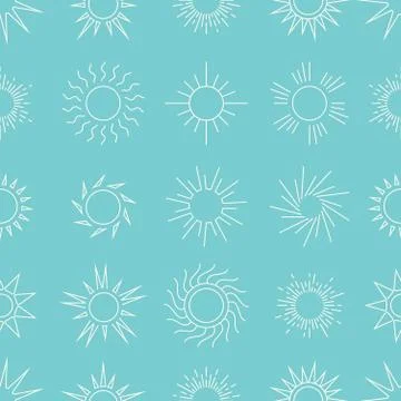 Suns in the sky seamless pattern イラスト素材
