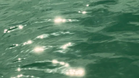 The sun's warm reflection sparkles across the calm water surface. Stock Footage 287380891