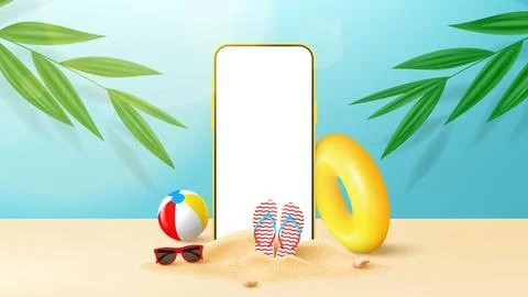 Sunscreen ad banner template Stock Illustration