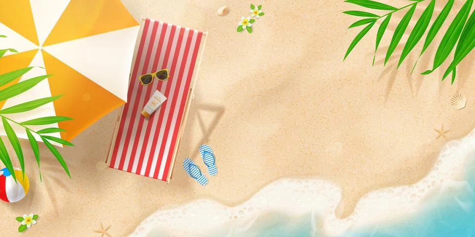 Sunscreen ad banner template Stock Illustration