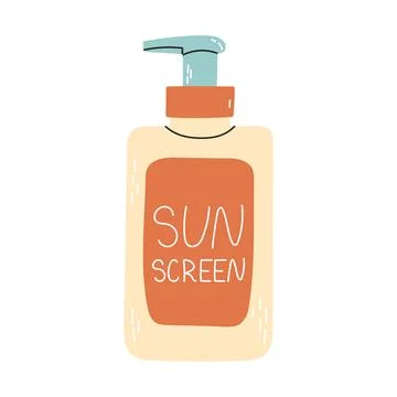 Sunscreen and lotion with SPF. Stock Illustration