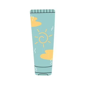 Sunscreen and lotion with SPF. Sun protection Stock Illustration