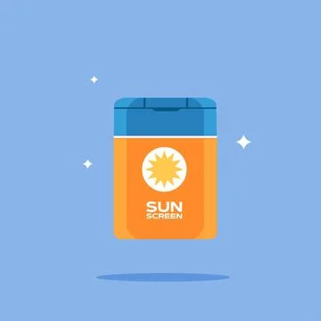 Sunscreen bottle icon. Flat illustration of body cream icon Stock Illustration