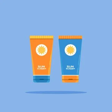 Sunscreen bottle icon. Flat illustration of body cream icon Stock Illustration