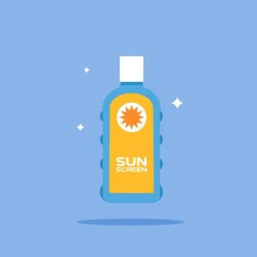 Sunscreen bottle icon. Flat illustration of body cream icon Stock Illustration