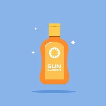 Sunscreen bottle icon. Flat illustration of body cream icon Stock-Illustration