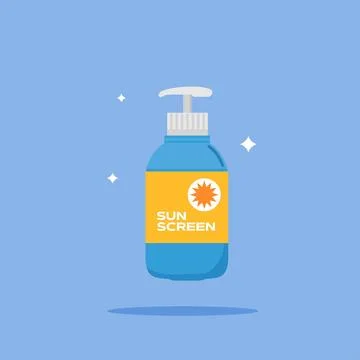 Sunscreen bottle icon. Flat illustration of body cream icon Stock Illustration