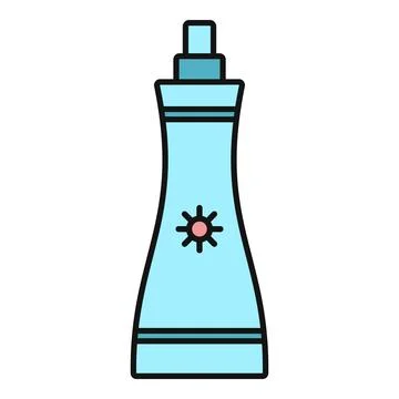 Sunscreen bottle protecting skin from uv rays Stock Illustration