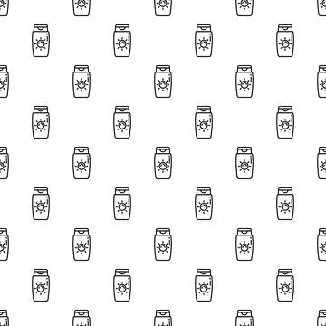 Sunscreen bottle seamless pattern for summer protection Stockillustratie