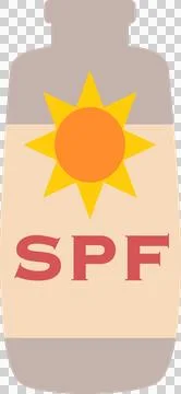 Sunscreen bottle sunbathing Stock Illustration
