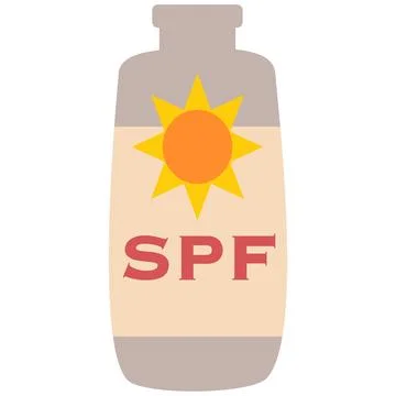 Sunscreen bottle sunbathing Stock Illustration
