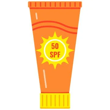 Sunscreen bottle vector icon isolated on white background. Stock Illustration