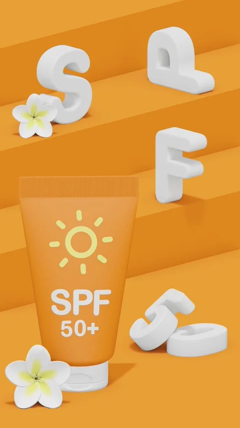Sunscreen cream ad template with 3d SPF letters Stock Footage 301902840