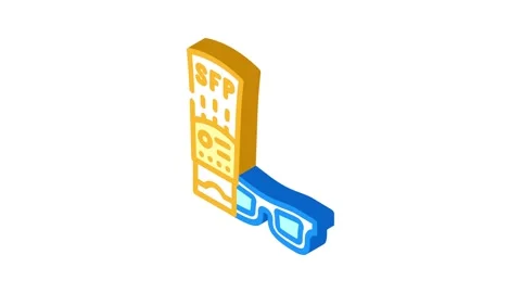 Sunscreen cream cosmetic isometric icon animation Stock Footage 327294562