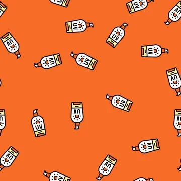 Sunscreen cream cosmetic vector seamless pattern Stock Illustration
