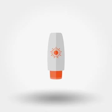 Sunscreen cream icon. Flat Stock Illustration