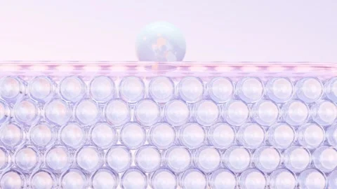 Sunscreen Cream or serum drop, Ultraviolet shield reflect UV sun light, Hexagon Stock Footage 279503504