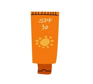Sunscreen cream spf 50 in orange color Stock Illustration