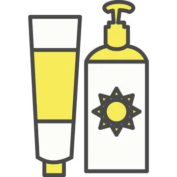Sunscreen cream spf lotion vector icon Illustrazione stock