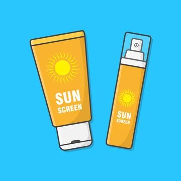 Sunscreen Cream Vector Icon Illustration. Sun Protection Cosmetic Product. .. Stock Illustration