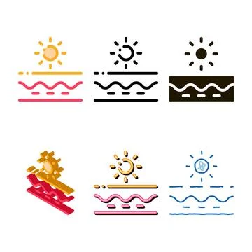 Sunscreen effect icon vector concepts outline Stock Illustration