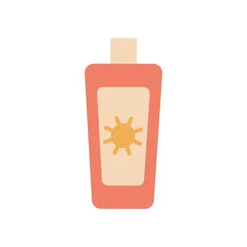 Sunscreen flat vector illustration isolated on white background Stock Illustration